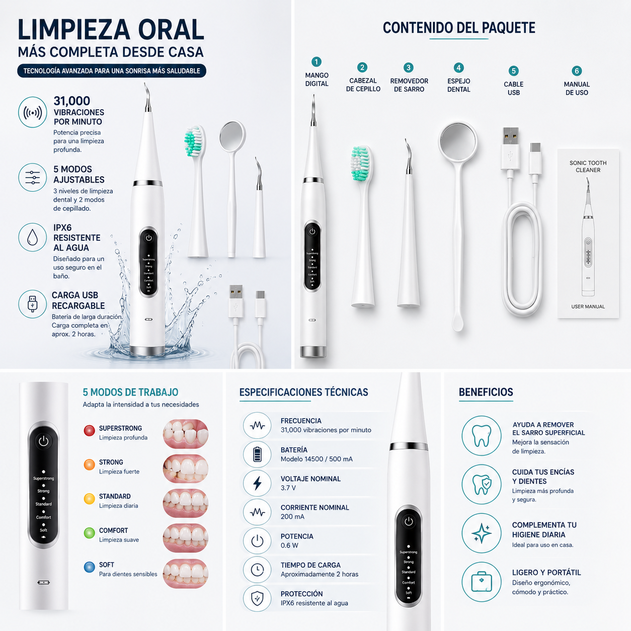 DentalClean Pro™ | Removedor Inteligente de Sarro Dental 4 en 1